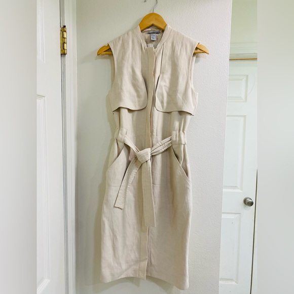 H&M Dresses & Skirts - NWOT H&M Light Beige Viscos Trench dress size 4 old money, Capsule wardrobe